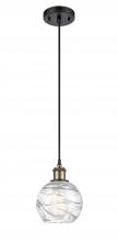 Innovations Lighting 516-1P-BAB-G1213-6 - Athens Deco Swirl - 1 Light - 6 inch - Black Antique Brass - Cord hung - Mini Pendant