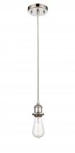  516-1P-PN - Bare Bulb - 1 Light - 5 inch - Polished Nickel - Cord hung - Mini Pendant