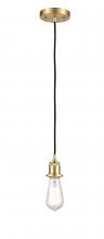  516-1P-SG - Bare Bulb - 1 Light - 5 inch - Satin Gold - Cord hung - Mini Pendant
