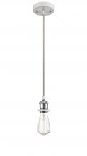  516-1P-WPC - Bare Bulb - 1 Light - 5 inch - White Polished Chrome - Cord hung - Mini Pendant