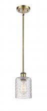 Innovations Lighting 516-1S-AB-G112C-5CL - Cobbleskill - 1 Light - 5 inch - Antique Brass - Mini Pendant