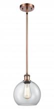 Innovations Lighting 516-1S-AC-G122-LED - Athens - 1 Light - 8 inch - Antique Copper - Mini Pendant