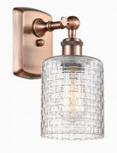 Innovations Lighting 516-1W-AC-G112C-5CL - Cobbleskill - 1 Light - 5 inch - Antique Copper - Sconce