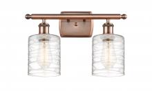 Innovations Lighting 516-2W-AC-G1113 - Cobbleskill - 2 Light - 15 inch - Antique Copper - Bath Vanity Light