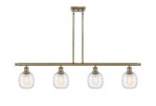  516-4I-AB-G1013 - Belfast - 4 Light - 48 inch - Antique Brass - Cord hung - Island Light