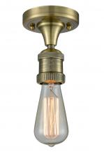  517-1C-AB - Bare Bulb - 1 Light - 5 inch - Antique Brass - Semi-Flush Mount