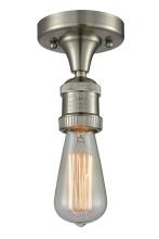  517-1C-SN - Bare Bulb - 1 Light - 5 inch - Brushed Satin Nickel - Semi-Flush Mount