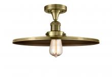  517-1CH-AB-MFR-AB-16 - Railroad - 1 Light - 16 inch - Antique Brass - Semi-Flush Mount