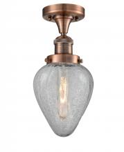  517-1CH-AC-G165 - Geneseo - 1 Light - 7 inch - Antique Copper - Semi-Flush Mount