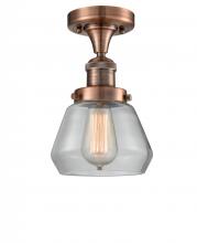  517-1CH-AC-G172 - Fulton - 1 Light - 7 inch - Antique Copper - Semi-Flush Mount