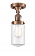 Innovations Lighting 517-1CH-AC-G312 - Dover - 1 Light - 5 inch - Antique Copper - Semi-Flush Mount