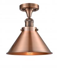 Innovations Lighting 517-1CH-AC-M10-AC - Briarcliff - 1 Light - 10 inch - Antique Copper - Semi-Flush Mount