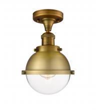  517-1CH-BB-HFS-62-BB - Hampden - 1 Light - 7 inch - Brushed Brass - Semi-Flush Mount