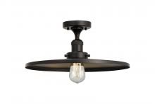  517-1CH-BK-MFR-BK-16 - Railroad - 1 Light - 16 inch - Matte Black - Semi-Flush Mount