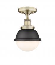  616-1F-AB-HFS-61-BK - Edison - 1 Light - 7 inch - Antique Brass - Semi-Flush Mount