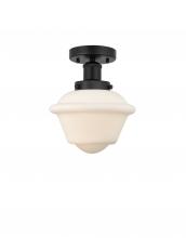  616-1F-BK-G531 - Oxford - 1 Light - 7 inch - Matte Black - Semi-Flush Mount