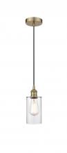 Innovations Lighting 616-1P-AB-G802 - Clymer - 1 Light - 4 inch - Antique Brass - Cord hung - Mini Pendant