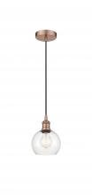 Innovations Lighting 616-1P-AC-G122-6 - Athens - 1 Light - 6 inch - Antique Copper - Cord hung - Mini Pendant