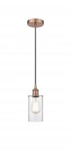 Innovations Lighting 616-1P-AC-G802 - Clymer - 1 Light - 4 inch - Antique Copper - Cord hung - Mini Pendant