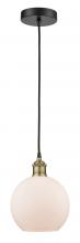  616-1P-BAB-G121-8 - Athens - 1 Light - 8 inch - Black Antique Brass - Cord hung - Mini Pendant