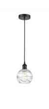 Innovations Lighting 616-1P-BK-G1213-6 - Athens Deco Swirl - 1 Light - 6 inch - Matte Black - Cord hung - Mini Pendant