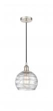 Innovations Lighting 616-1P-PN-G1213-8 - Athens Deco Swirl - 1 Light - 8 inch - Polished Nickel - Cord hung - Mini Pendant
