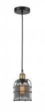  616-1PH-BAB-G53-CE - Bell Cage - 1 Light - 6 inch - Black Antique Brass - Mini Pendant