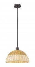 Innovations Lighting 616-1S-OB-NBD2-16-NAT - Bristol Natural II - 1 Light - 16 inch - Oil Rubbed Bronze - Stem hung - Mini Pendant