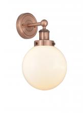Innovations Lighting 616-1W-AC-G201-8 - Beacon - 1 Light - 8 inch - Antique Copper - Sconce
