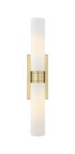  617-2W-BB-G617-11WH - Boreas - 2 Light - 24 inch - Brushed Brass - Bath Vanity Light