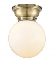  623-1F-AB-G201-8 - Beacon - 1 Light - 8 inch - Antique Brass - Flush Mount