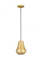  654-1P-SG-7-LED - Hartford - 1 Light - 7 inch - Satin Gold - Cord hung - Mini Pendant