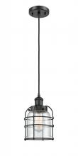Innovations Lighting 916-1P-BK-G52-CE - Bell Cage - 1 Light - 5 inch - Matte Black - Cord hung - Mini Pendant