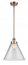  916-1S-AC-G42-L - Cone - 1 Light - 12 inch - Antique Copper - Mini Pendant