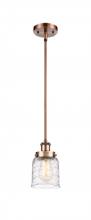  916-1S-AC-G513-LED - Bell - 1 Light - 5 inch - Antique Copper - Mini Pendant