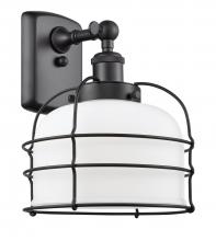  916-1W-BK-G71-CE - Bell Cage - 1 Light - 8 inch - Matte Black - Sconce