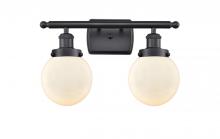  916-2W-BK-G201-6 - Beacon - 2 Light - 16 inch - Matte Black - Bath Vanity Light