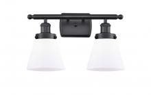  916-2W-BK-G61 - Cone - 2 Light - 16 inch - Matte Black - Bath Vanity Light