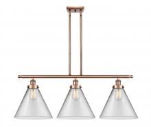  916-3I-AC-G42-L - Cone - 3 Light - 36 inch - Antique Copper - Stem Hung - Island Light