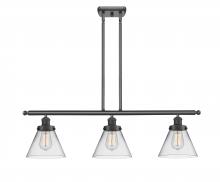  916-3I-BK-G42 - Cone - 3 Light - 36 inch - Matte Black - Stem Hung - Island Light