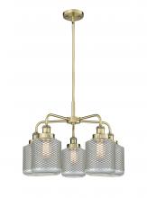  916-5CR-AB-G262 - Edison - 5 Light - 25 inch - Antique Brass - Chandelier