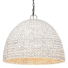  1081-8P BLK-PSG - Rue 8 Light Pendant in Matte Black with Painted Sweet Grass Shade