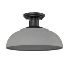  2866-OSF NB-NG - Levitt Semi-Flush - Outdoor in Natural Black with Natural Gray Shade