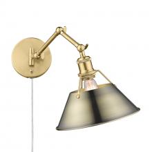  3306-A1W BCB-AB - Orwell BCB 1 Light Articulating Wall Sconce in Brushed Champagne Bronze with Aged Brass shade