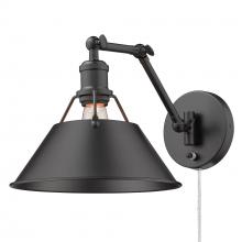  3306-A1W BLK-BLK - Orwell BLK 1 Light Articulating Wall Sconce in Matte Black with Matte Black shade