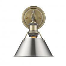  3306-BA1 AB-PW - Orwell AB 1 Light Bath Vanity in Aged Brass with Pewter shade