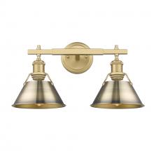  3306-BA2 BCB-AB - Orwell BCB 2 Light Bath Vanity in Brushed Champagne Bronze with Aged Brass shades