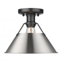  3306-FM BLK-PW - Orwell BLK Flush Mount in Matte Black with Pewter shade