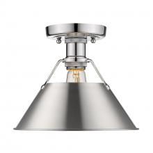  3306-FM CH-PW - Orwell CH Flush Mount in Chrome with Pewter shade