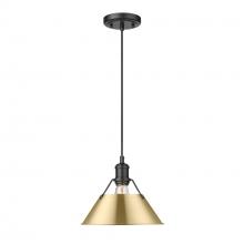  3306-M BLK-BCB - Orwell BLK Medium Pendant - 10" in Matte Black with Brushed Champagne Bronze shade